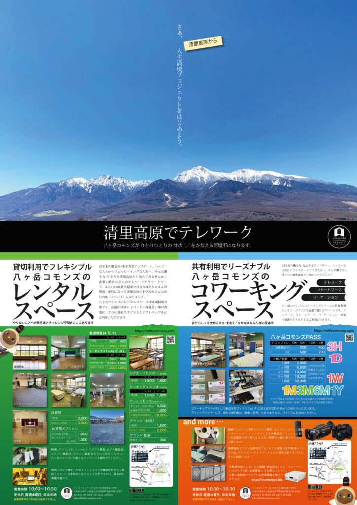 さぁ 清里高原 から人生満喫プロジェクトをはじめよう ハピネスからウェルビーイングへ 八ヶ岳コモンズが人生満足度を高めるひとりひとりの わたし の居場所になりますように 八ヶ岳コモンズ 清里高原でテレワーク ワーケーション